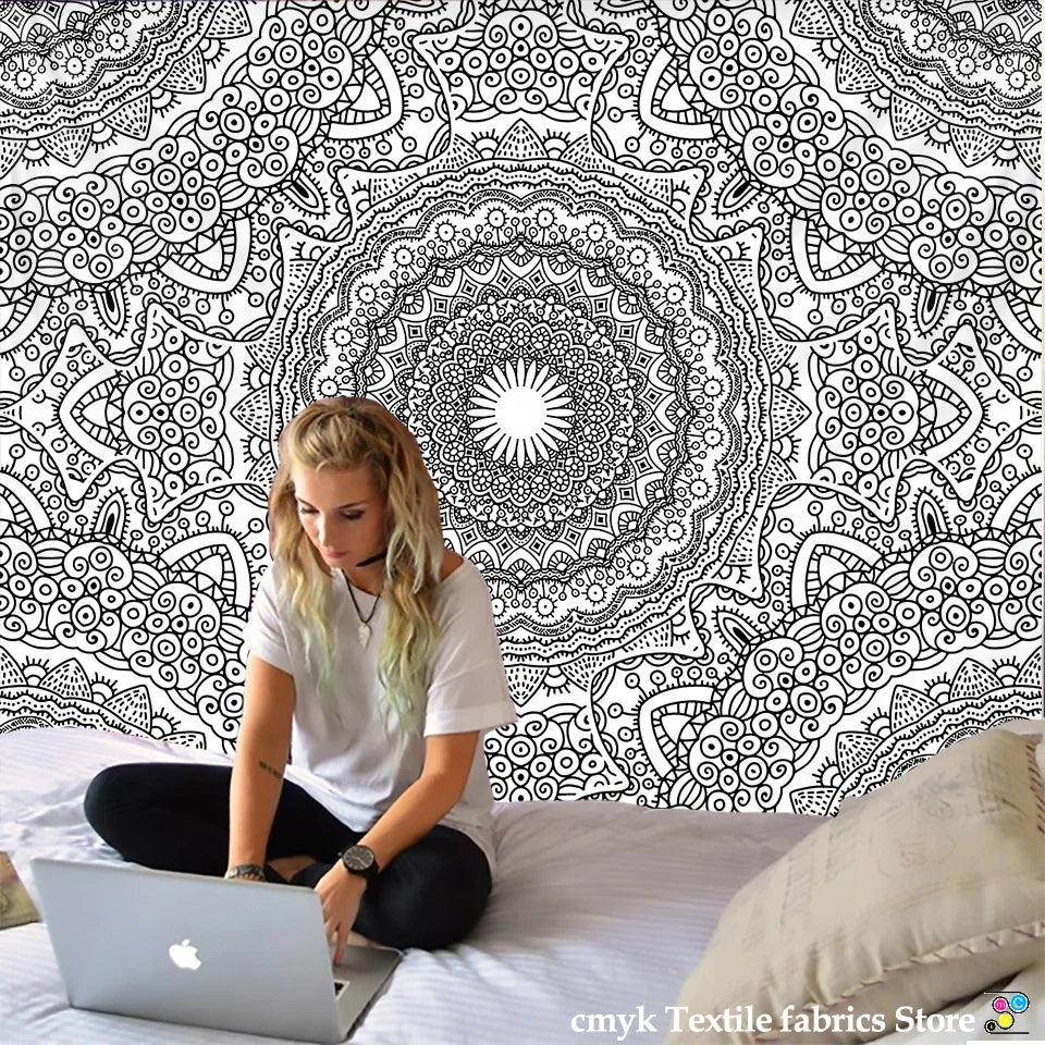 DecorBites™ Indian Mandala Tapestry Hippie Wall Hanging Beach Yoga Mat Bedspread Table Cloth