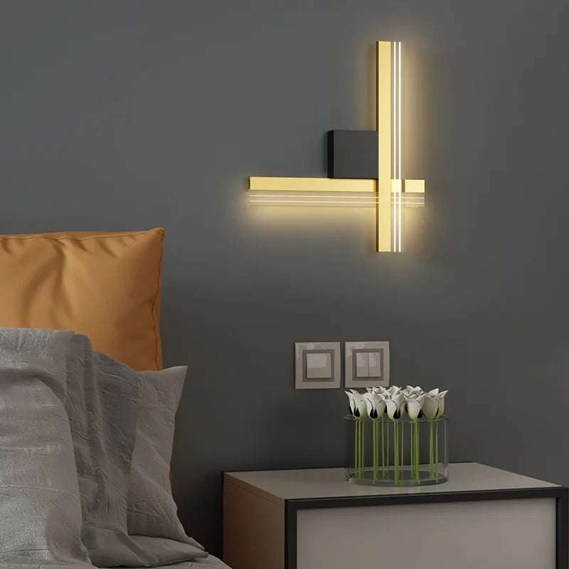 مصباح حائط LED من ديكور بايتس™ من الألومنيوم لغرفة النوم وغرفة المعيشة وديكور المنزل