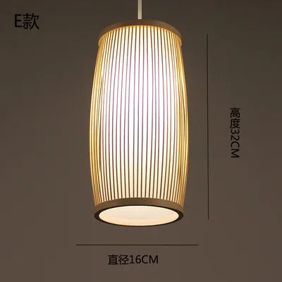 أضواء ثريا من الخيزران الياباني من DecorBites™ لغرفة النوم وغرفة المعيشة وغرفة الشاي ومصابيح زين