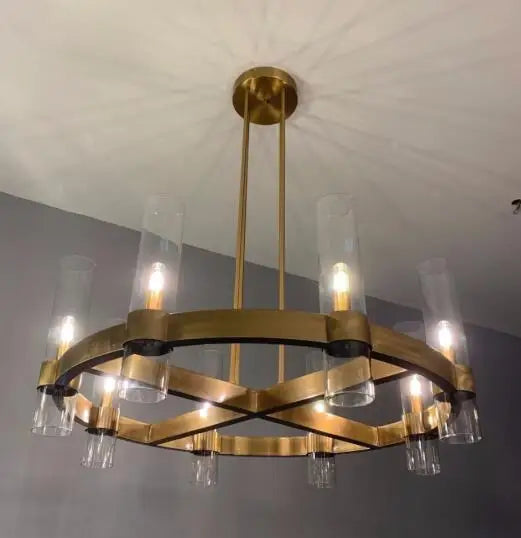DecorBites™ Glass Chandelier Pendant Lamp with E14 LED, Chrome Finish, Retro Design