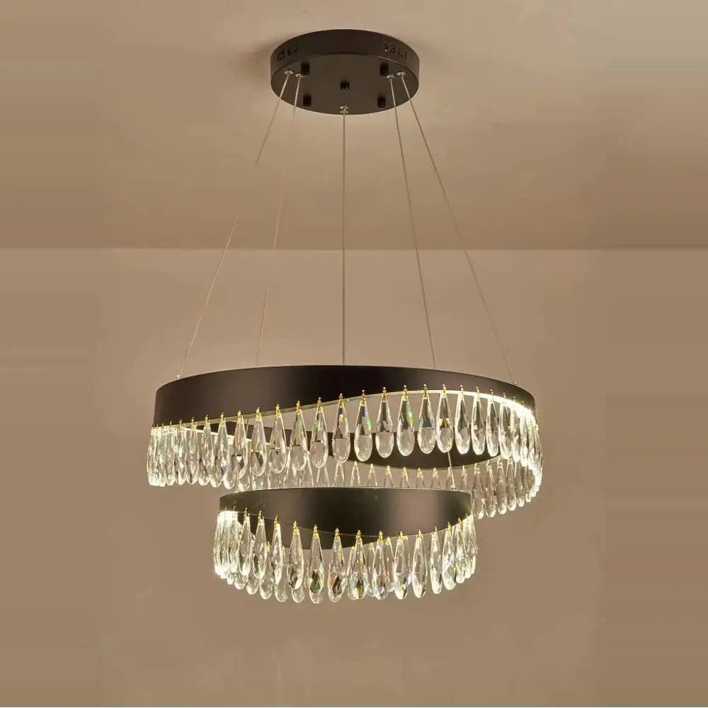 DecorBites™ ثريا ذهبية كريستالية من الفولاذ المقاوم للصدأ لغرفة الطعام