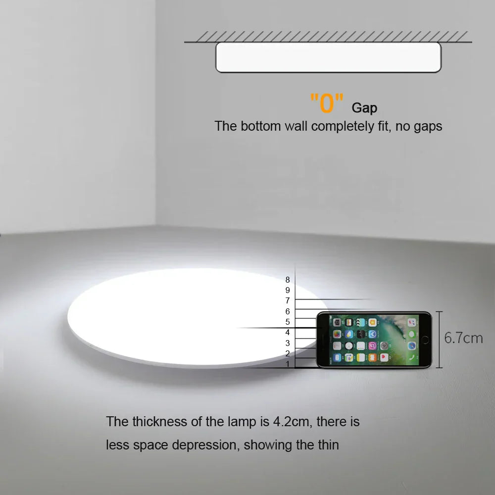 DecorBites™ LED Ceiling Light: Modern Ultra-thin Panel, 6-48W, Surface Mounted for Living Room