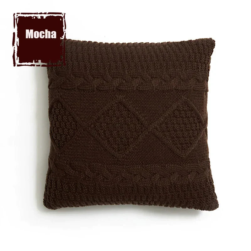 DecorBites™ Housse de Coussin en Tricot Losange : Housse de Coussin Décorative Super Douce pour la Maison
