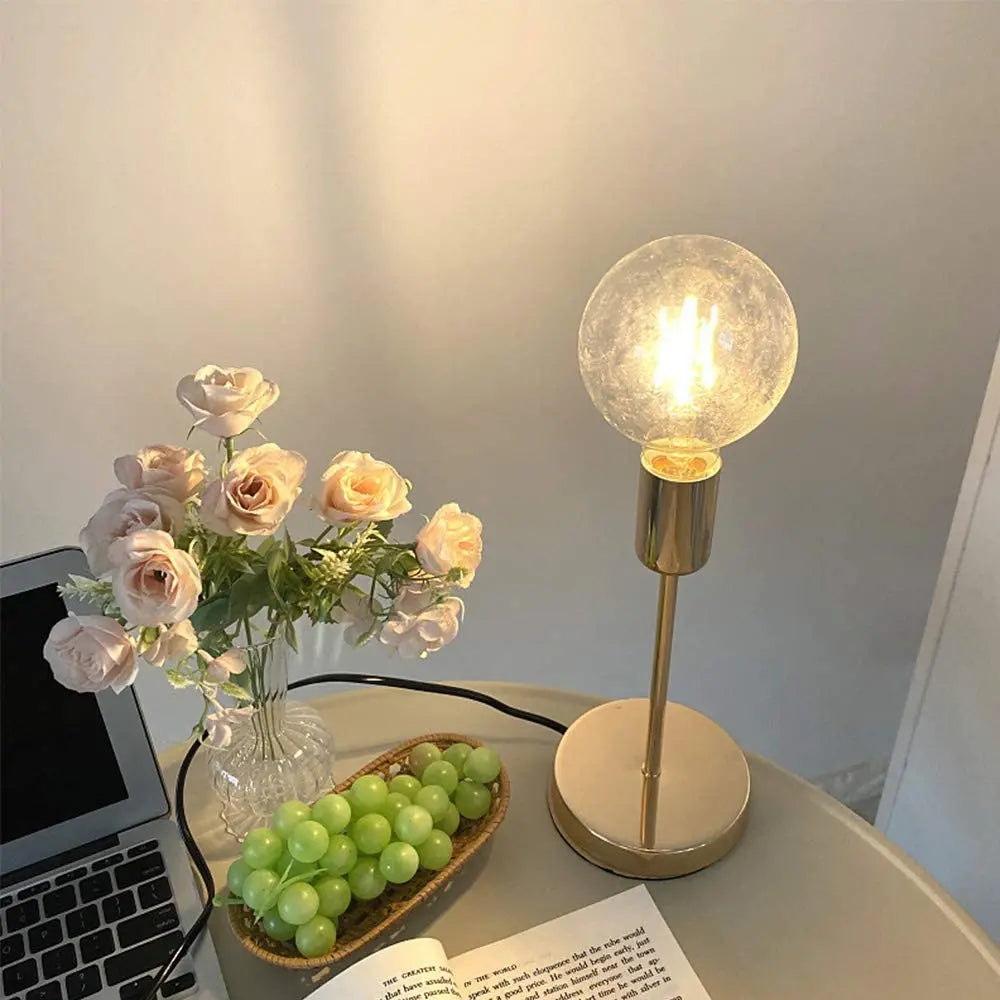 DecorBites™ Golden Modern LED Desk Lamp, College Dorm Study Table Light