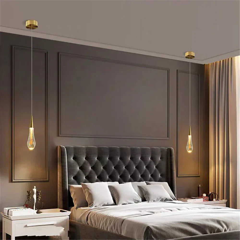 DecorBites™ Crystal Drop Pendant Light - Bedroom Bar Bathroom LED Hanglamp