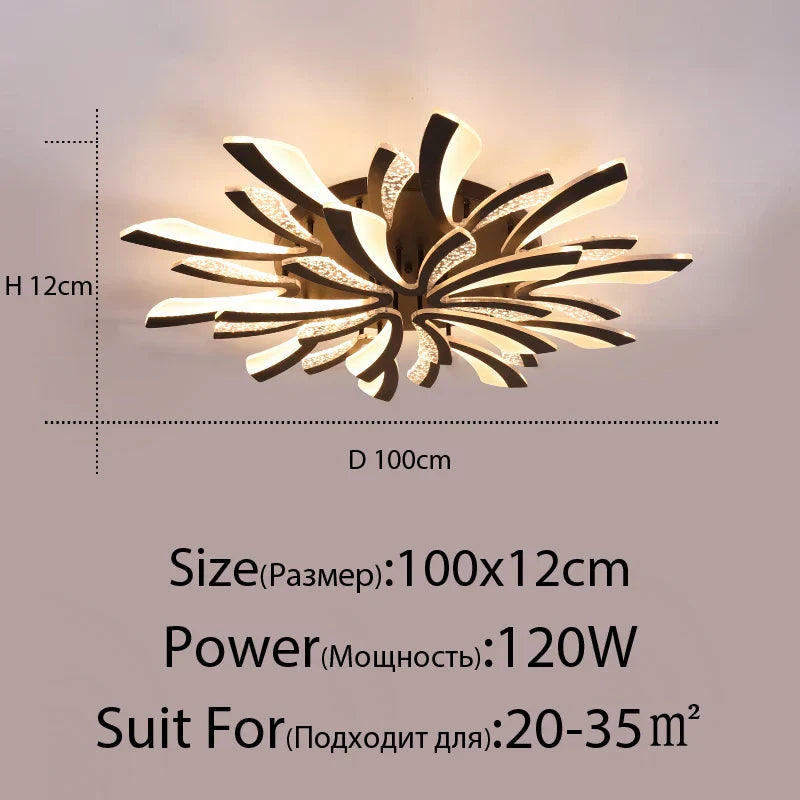 ثريا سقف LED DecorBites™ لغرفة المعيشة وغرفة النوم وغرفة الطعام وغرفة الدراسة (أبيض/أسود)