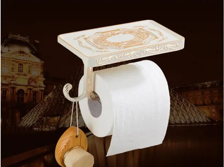 DecorBites™ Bathroom Accessories Set: Shelf, Towel Rack, Paper Holder, Toilet Brush Holder, Towel Hanger, Hooks