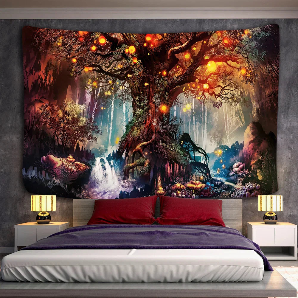 DecorBites™ 3D Print Hippie Wall Tapestry, Bohemian Home Decor Bed Sheet & Wall Hanging