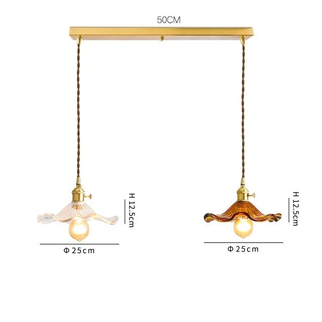 مصباح معلق DecorBites™ الزجاجي الأخضر: مصباح LED متدلي عصري لغرفة المعيشة والطعام
