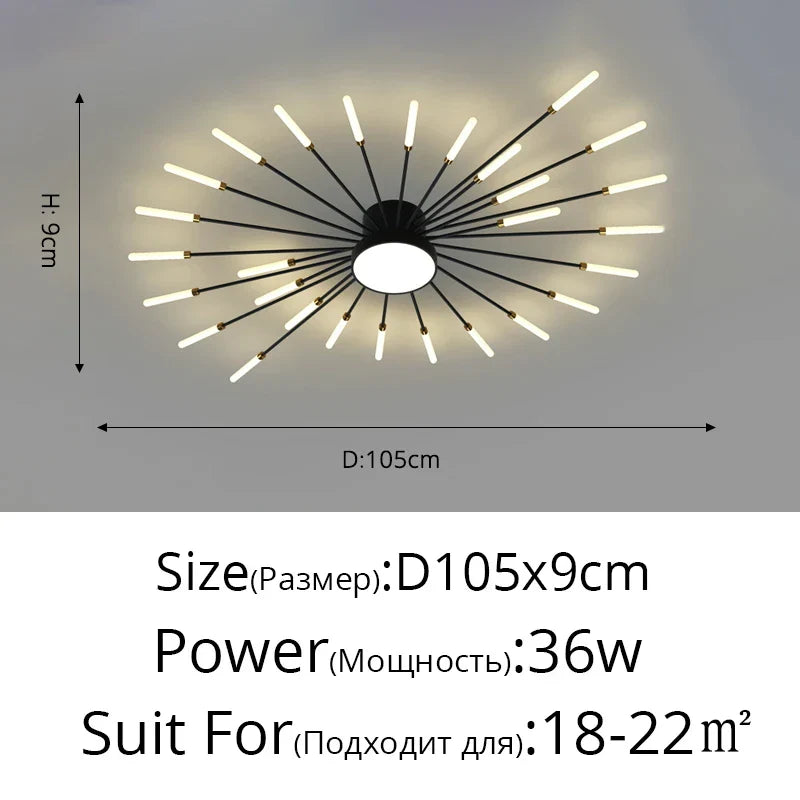وحدة إضاءة سقف LED أكريليك DecorBites™ لغرفة النوم والردهة وغرفة المعيشة وغرف الأطفال، تصميم عصري لامع