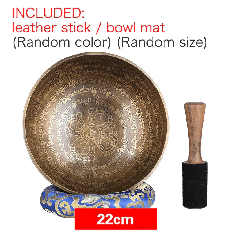 DecorBites™ 24cm Tibetan Singing Bowl for Yoga Music Therapy and Meditation