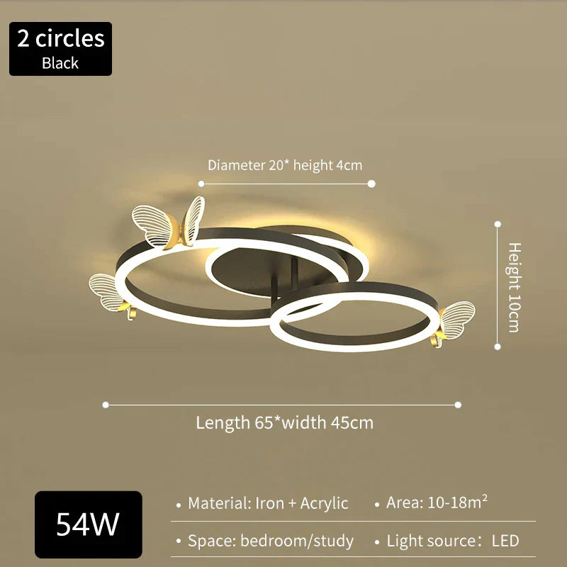 مصباح سقف الفراشة LED الفاخر DecorBites™: أجواء عصرية ومشرقة وأنيقة