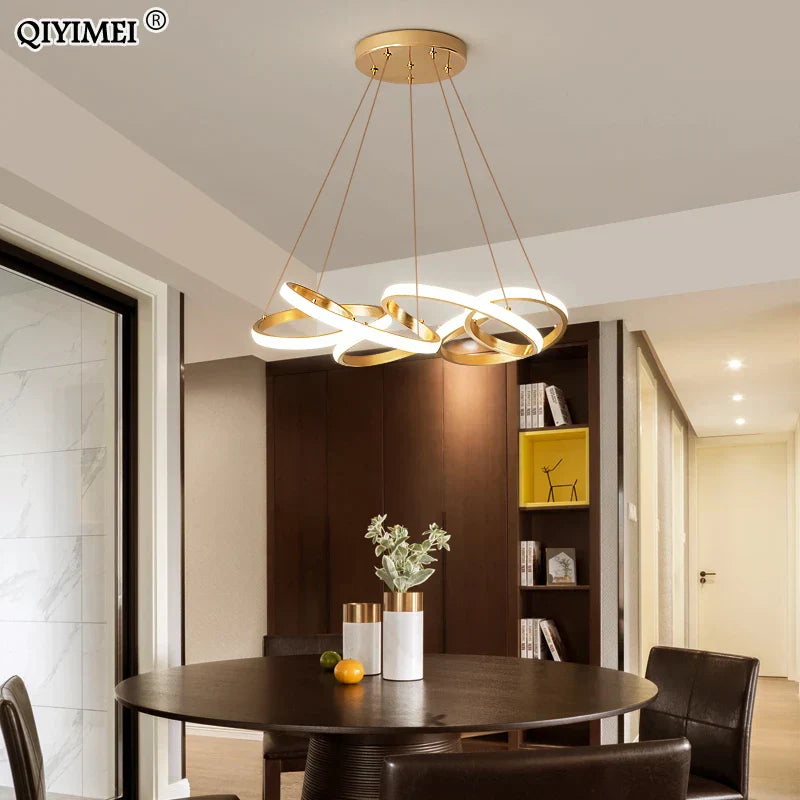 DecorBites™ Gold Plated LED Pendant Lights for Dining Kitchen Bedroom Study Room Lighting