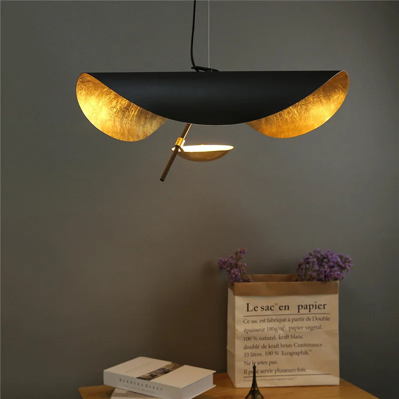 DecorBites™ Gold Texture LED Pendant Light Fixture for Living Room & Bedroom Decor
