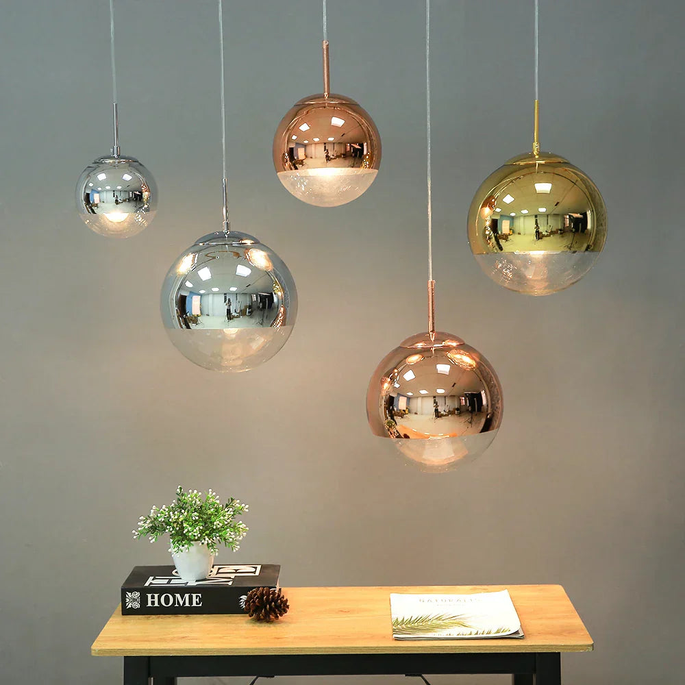 DecorBites™ Glass Ball Electroplate LED Pendant Light for Kitchen Living Room Bedroom