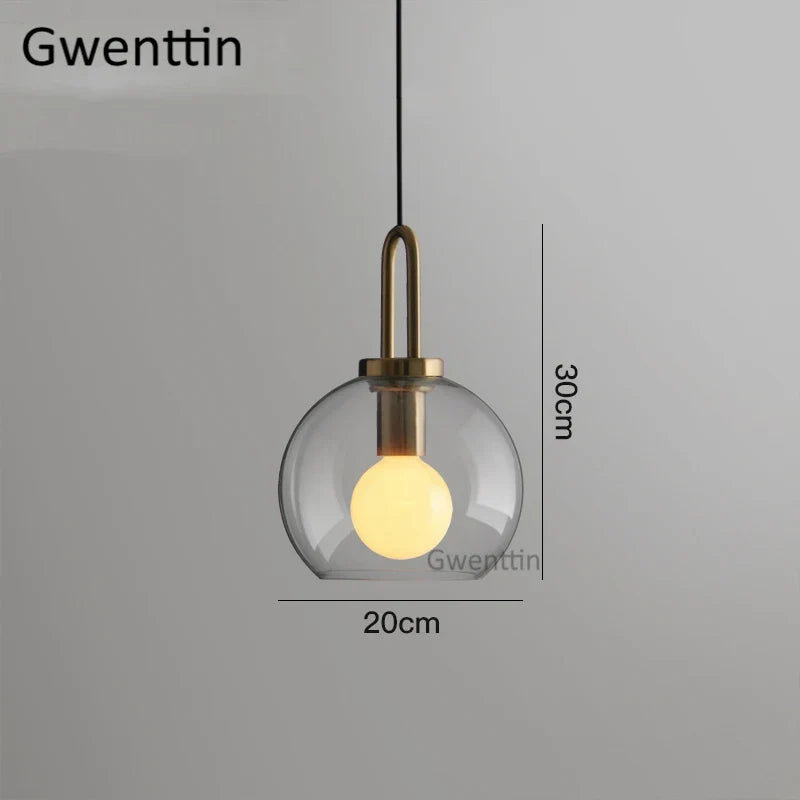DecorBites™ Luxe Glass Ball Pendant Lights: LED Nordic Hanging Lamp for Home Art Decor