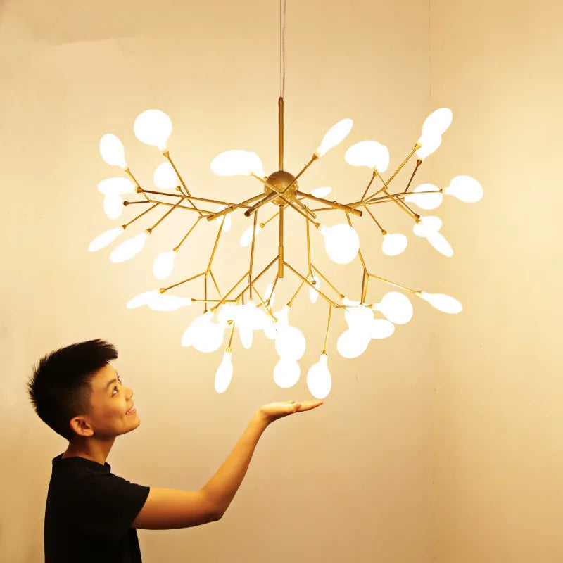 DecorBites™ ثريا الفروع LED: إضاءة صالون Heracleum Lustre للمطبخ والبار والمطعم