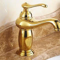 DecorBites™ خلاط حوض حمام نحاسي ذهبي مع صنبور سيراميك