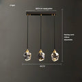 DecorBites™ Black Crystal Copper LED Chandelier - Art Deco Hanging Lamp for Dinning Room