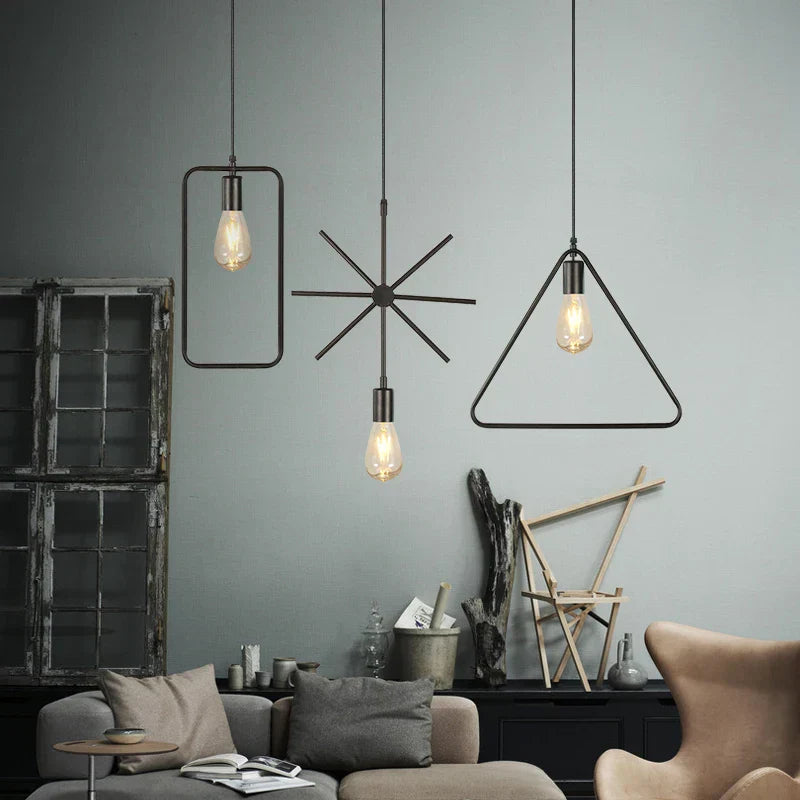 DecorBites™ مصابيح متدلية صناعية بنمط نورديك ريترو للمنازل والثريات للمطاعم.