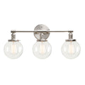 DecorBites™ Black 3-Light Wall Sconce Bathroom Vanity Fixture with Round Glass Canopy