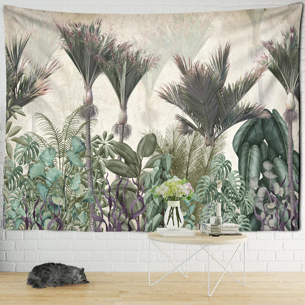 DecorBites™ Ethorn Palm Plant Tapestry Wall Hanging Psychedelic Home Decor