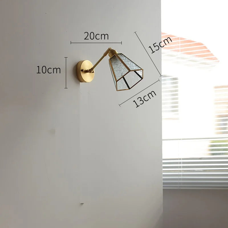 أضواء حائط LED زجاجية خضراء DecorBites™ مع مفتاح سلسلة سحب، لمسة نهائية نحاسية