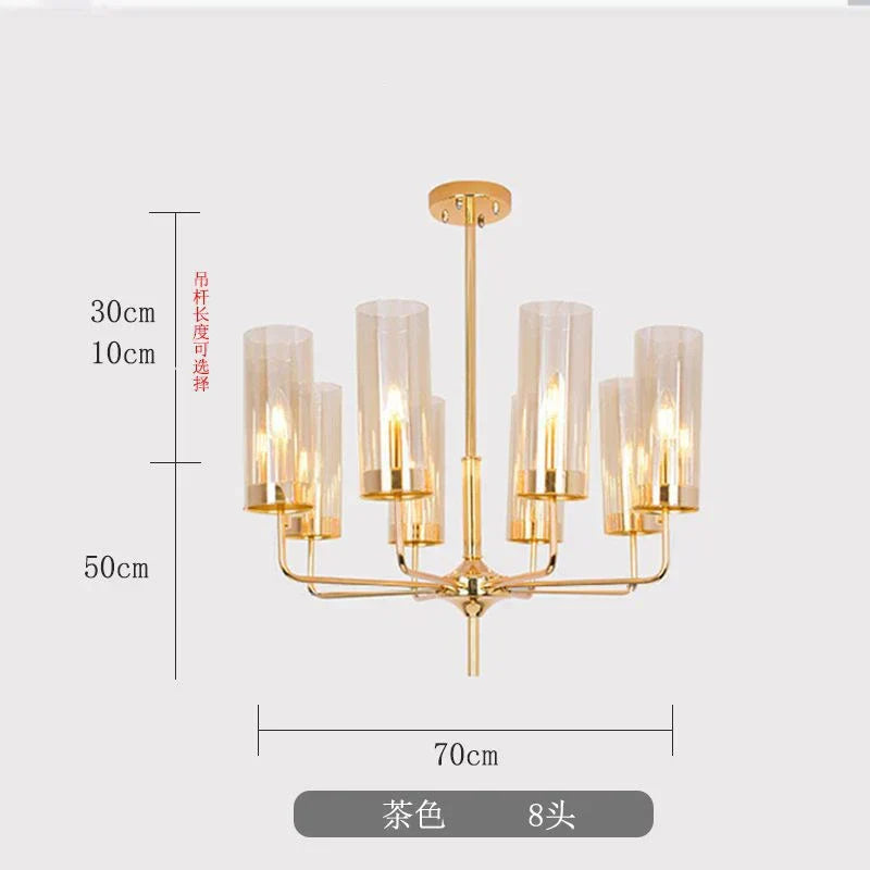 DecorBites™ Glass Chandelier: Luxury Nordic LED Hanging Lamp for Living Room, Dining Room, Bedroom