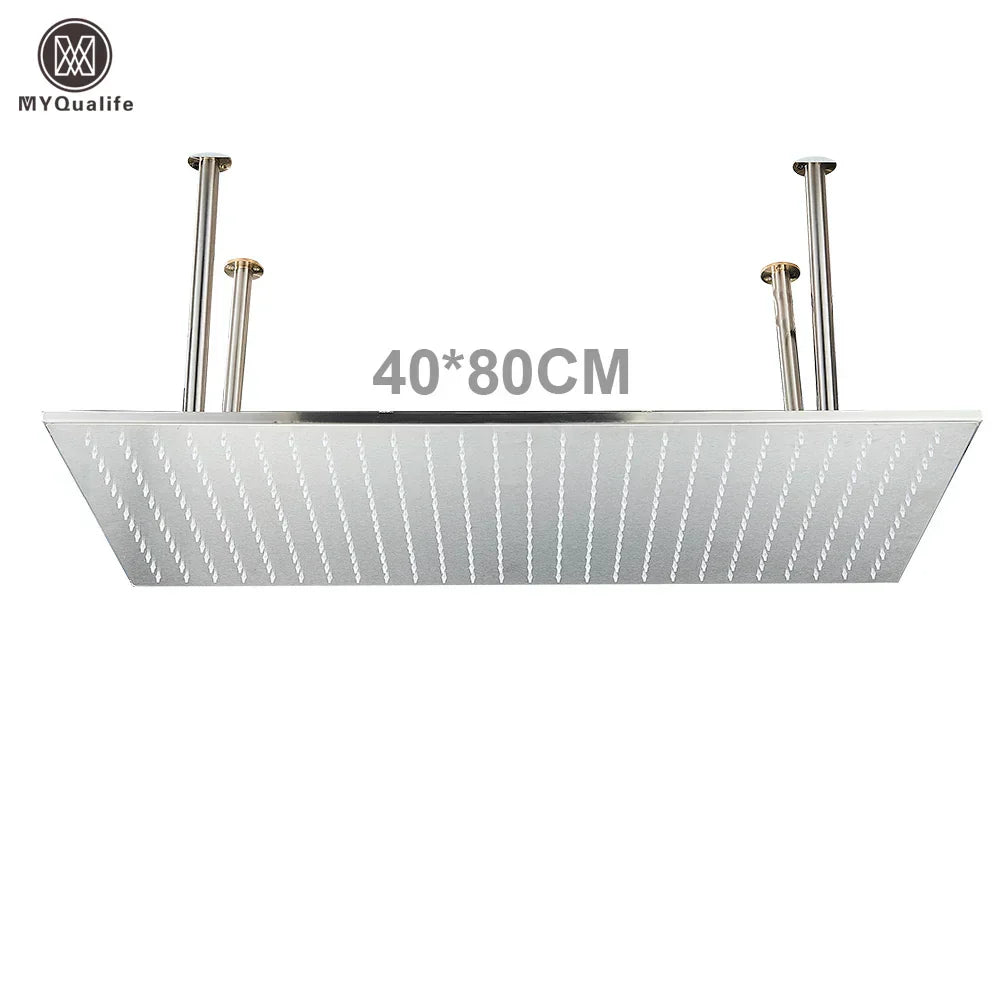 DecorBites™ 16"x32" LED Rainfall Shower Head - Color Changing Luxury Square Design
