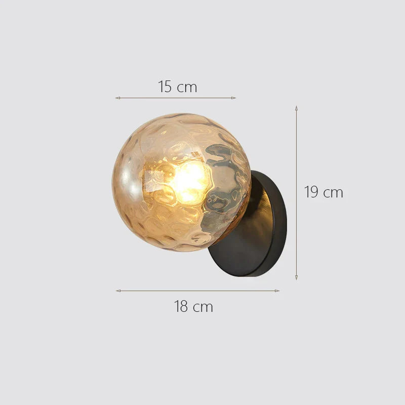 DecorBites™ Glass Ball Wall Lamp: Modern Minimalist Nordic Style, Luxury Bedroom Lighting