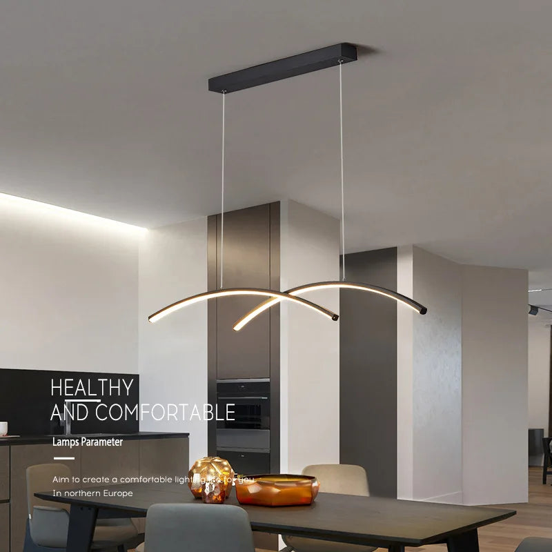 ثريا LED من DecorBites™: إضاءة عصرية، إبداعية، بسيطة لغرفة الطعام، غرفة المعيشة و طاولة البار
