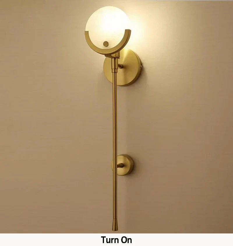 DecorBites™ Golden Marble Wall Lamp Luxury Living Room Bedroom Decor Sconce