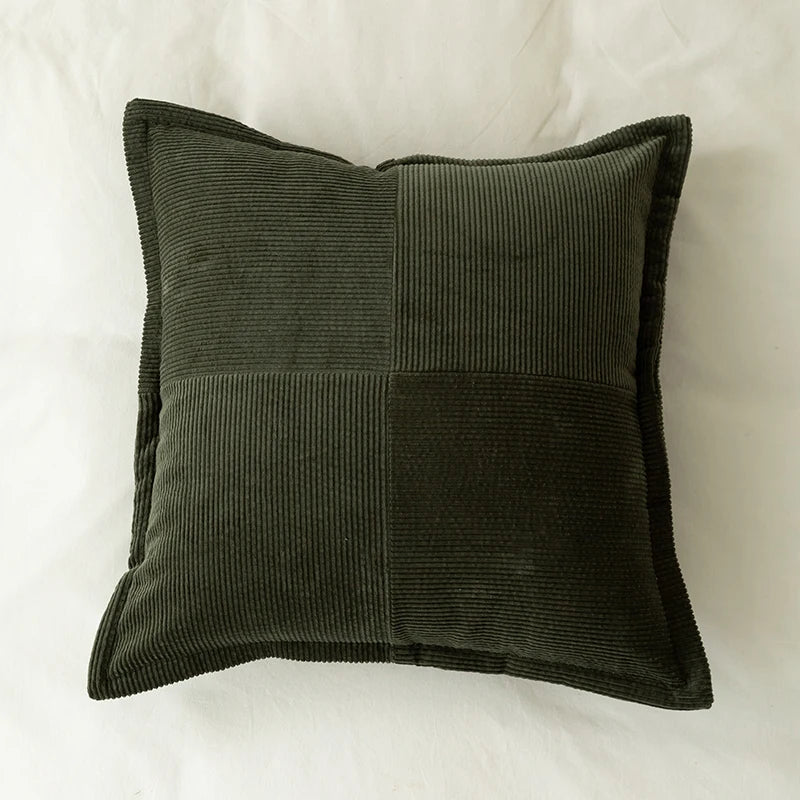 DecorBites™ Corduroy Pillow Cover 45x45cm Modern Soft Solid Cushion for Home Sofa Bed