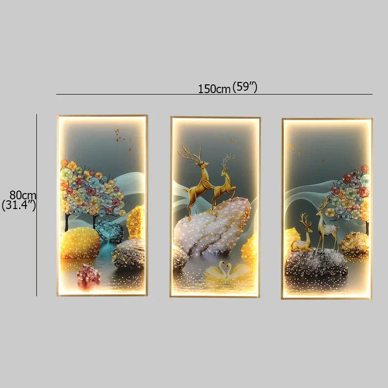 مجموعة أباليك حائط LED بتصميم لوحة طبيعية من DecorBites™