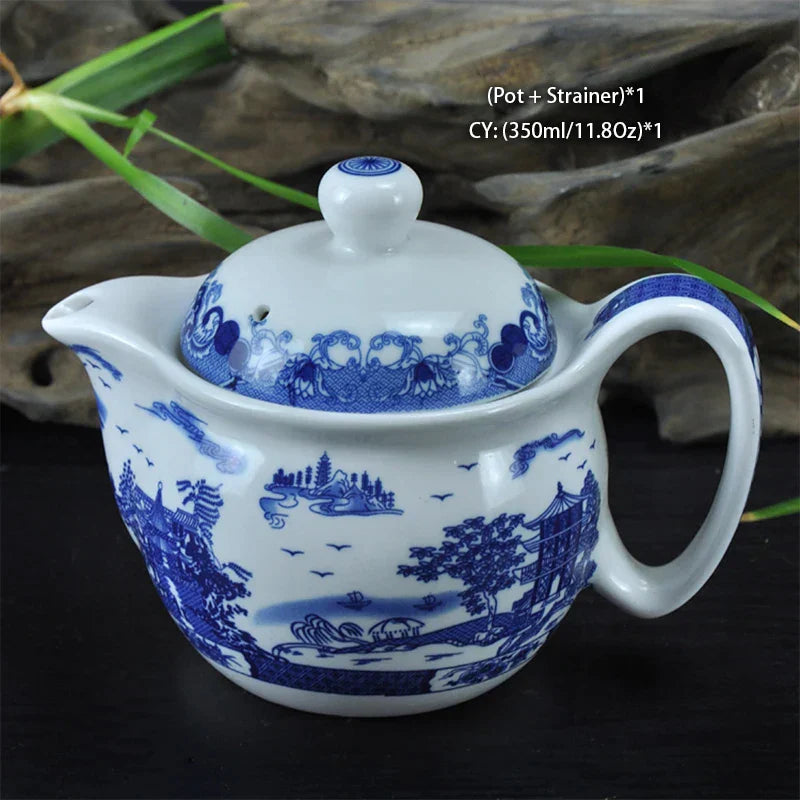 DecorBites™ Dragon Teapot Tea Set, Porcelain Kung Fu Teaware for Puer Oolong Ceremony