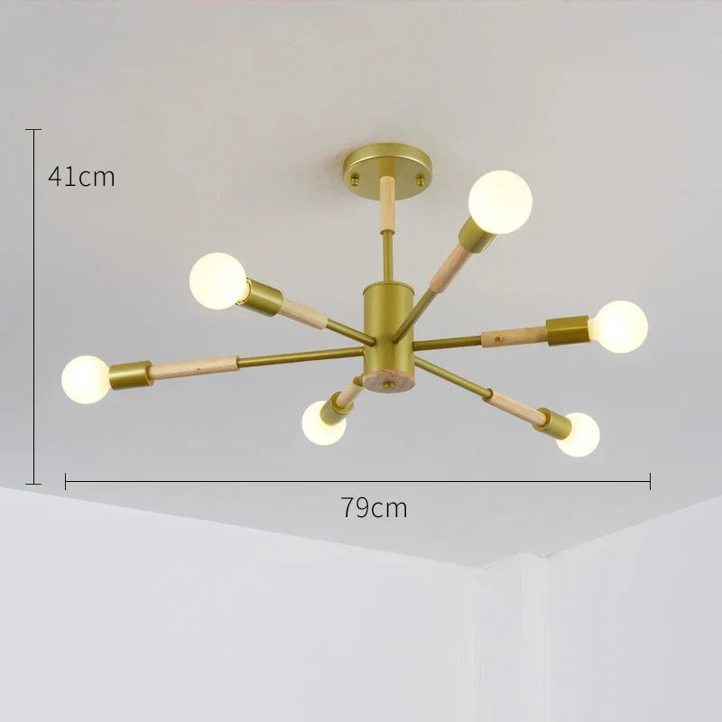DecorBites™ LED Wooden Ceiling Lights w/ E27 Bulb for Modern Livingroom & Bedroom