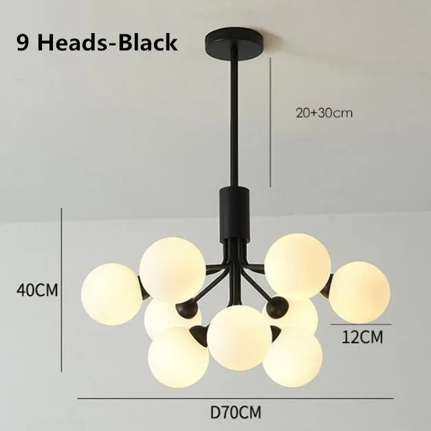 DecorBites™ ثريا كرة زجاجية ذهبية: إضاءة LED فاخرة لغرفة الطعام والمطبخ والمقهى