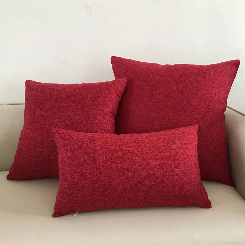 DecorBites™ Ivory Sofa Cushion Cover Solid Basic 30x50cm - 60x60cm