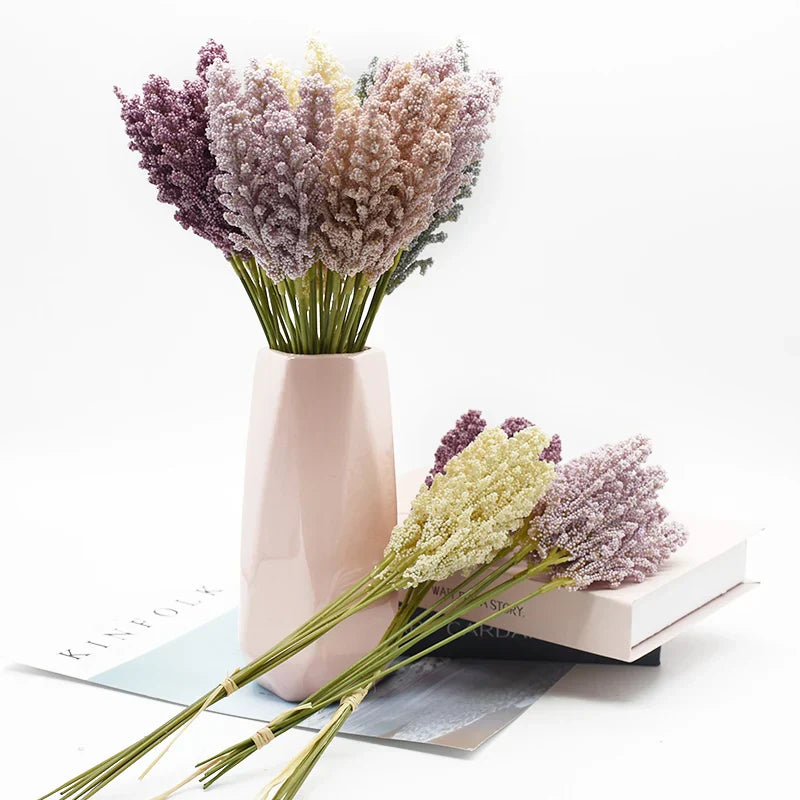 DecorBites™ زهور لافندر صناعية لتزيين المنزل، حفلات الزفاف، الكريسماس، والمزهريات المصنوعة يدويًا