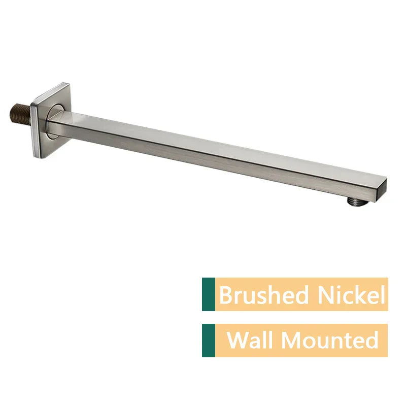 DecorBites™ Gold Stainless Steel Shower Arm & Head Holder Wall Mount Fixed Pipe