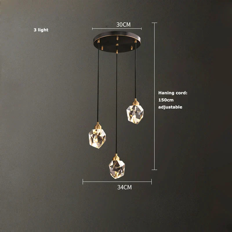 DecorBites™ Crystal Copper Black LED Chandelier for Dinning Room