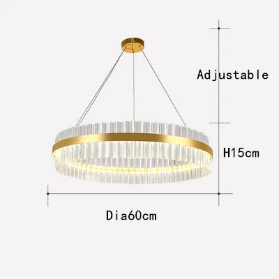 DecorBites™ Crystal Chandelier LED Ring Lamp for Dining Living Room & Bedroom