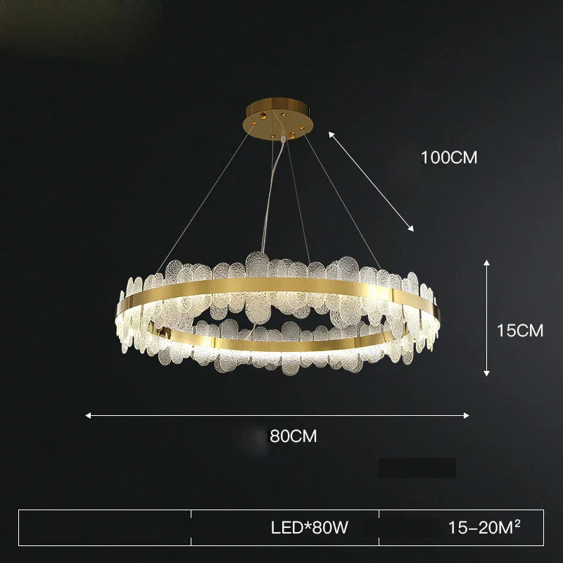 ثريا LED ذهبية بتصميم عصري من الفولاذ المقاوم للصدأ من DecorBites™ لغرفة الطعام