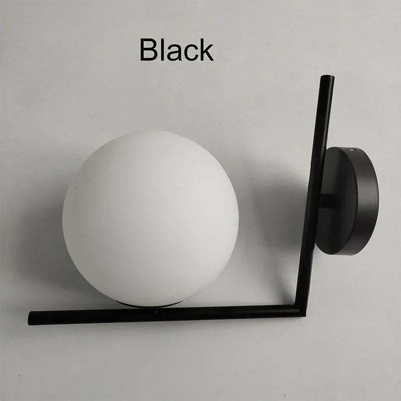 DecorBites™ مصباح حائط زجاجي ذهبي كروي LED دائري