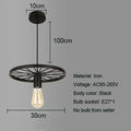 DecorBites™ Iron Wheel Chandelier | Retro Loft Industrial Pendant Light for Dining Room