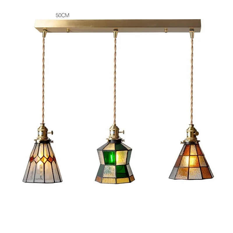 DecorBites™ مصباح معلق نحاسي زجاجي مع مفتاح خشبي: مصباح LED إسكندنافي حديث معلق