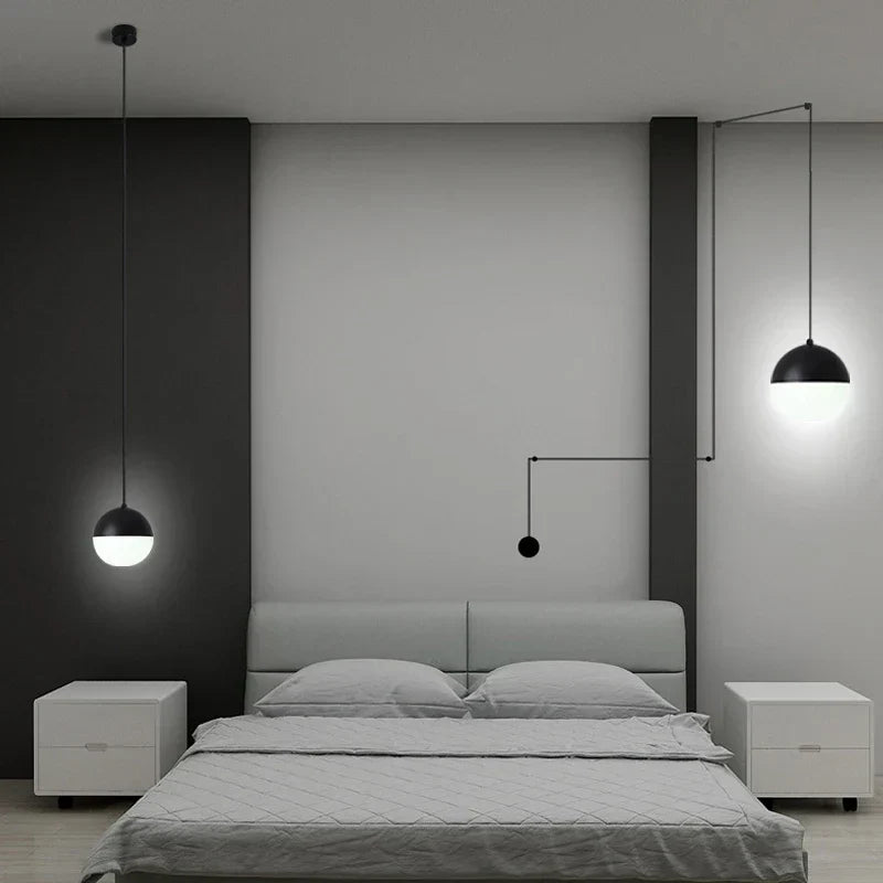 مصباح DecorBites™ المعلق الكروي الزجاجي، ثريا LED لجزيرة المطبخ