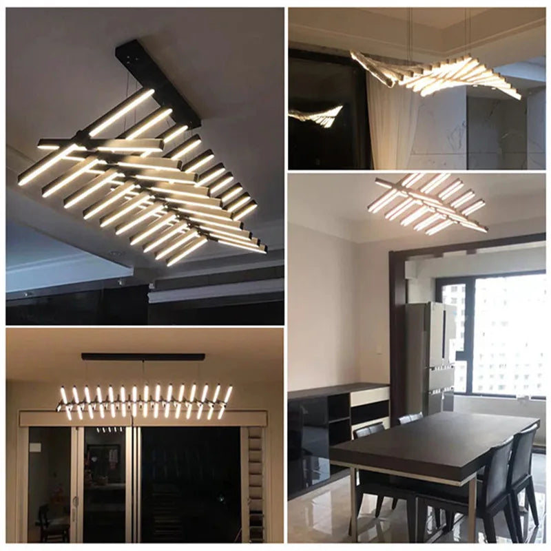 ثريا LED من DecorBites™: إضاءة معلقة فنية حديثة لغرفة المعيشة/الطعام، المكتب، البار