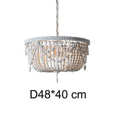 DecorBites™ French Country Wood Bead Chandelier: 3/5 Lights Princess Decorative Hanging Fixture
