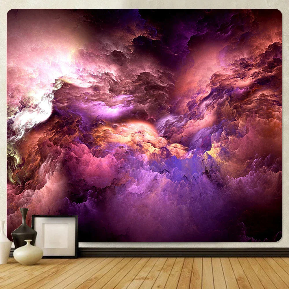 DecorBites™ Cloud Home Tapestry: Boho Yoga Mat & Hippie Wall Decor, Large Size
